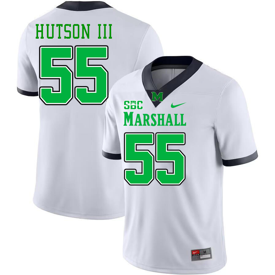 Marshall Thundering Herd #55 Paul Hutson III College Football Jerseys Stitched-White